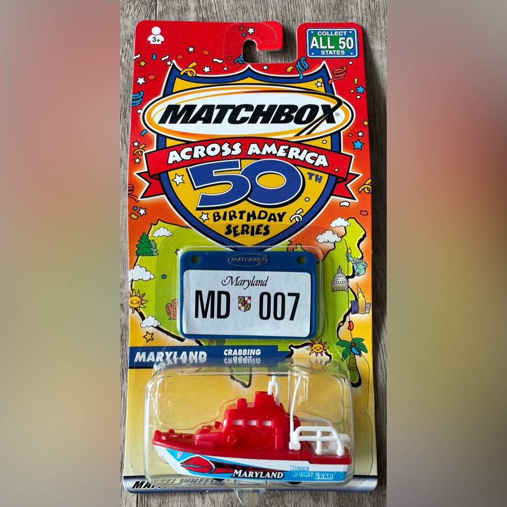 New Matchbox 2001 Across America 50th Birthday Series Maryland Crabbing Boat